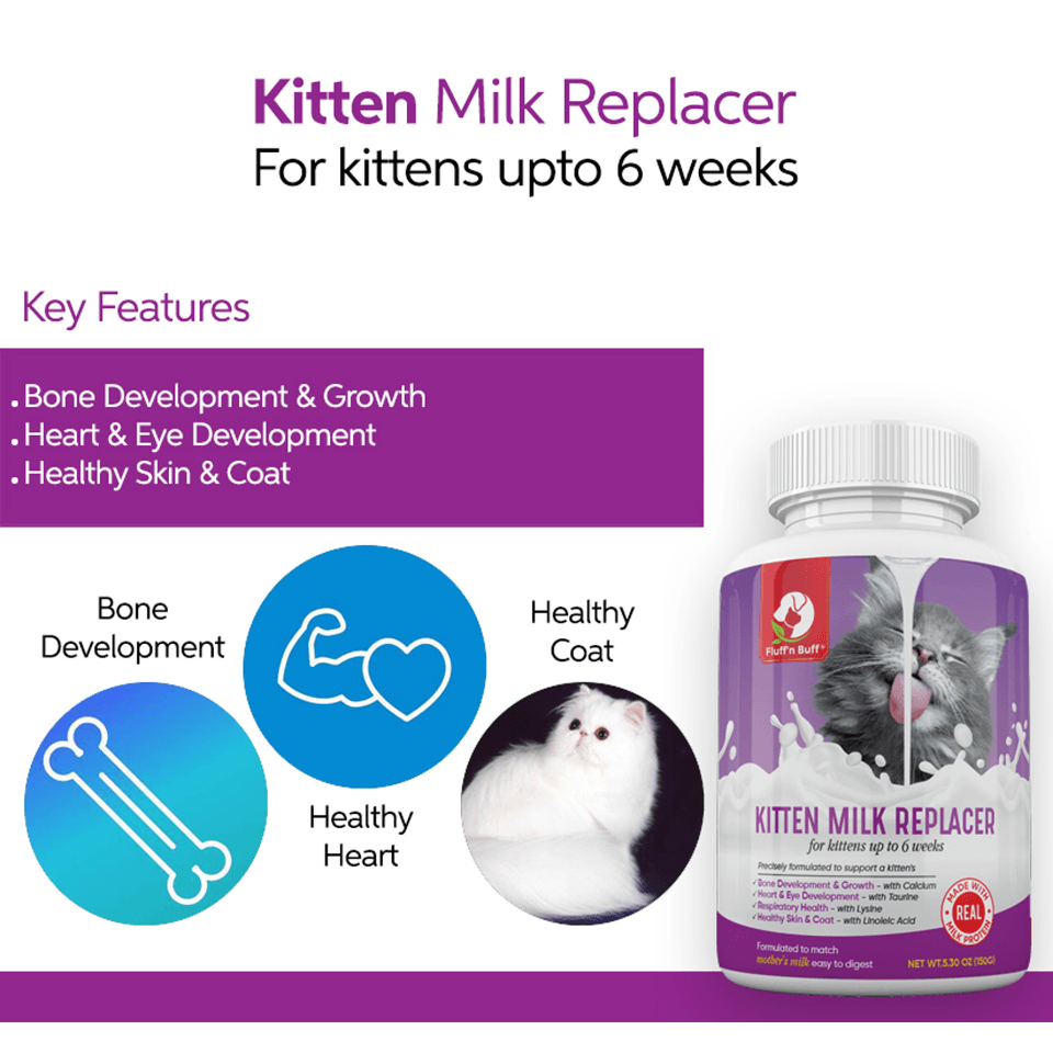 Fluff n Buff Milk Replacer for Cats And Kittens - 150 Gram
