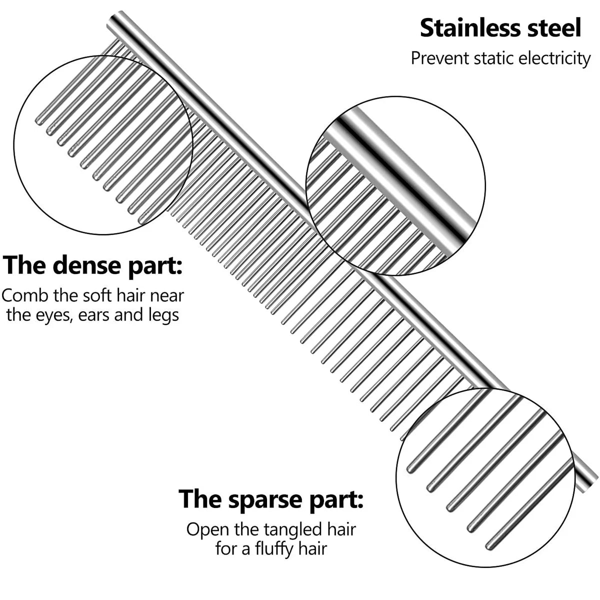 Stainless Steel Grooming Comb S