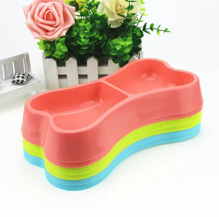 Bone Shaped Double Pet Feeding Bowl – Perfect for Cats & Dogs