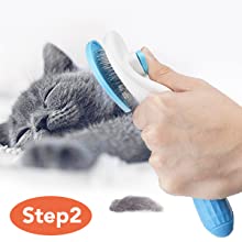 Cat & Dog Brush, Self Cleaning Slicker Brushes for Shedding and Grooming Removes Loose Undercoat for Cats Dogs