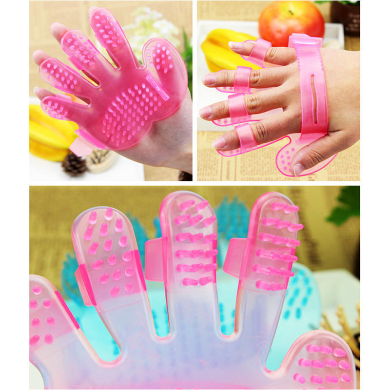 Pet Cat Grooming Five Finger Brush Massager Deshedding Glove