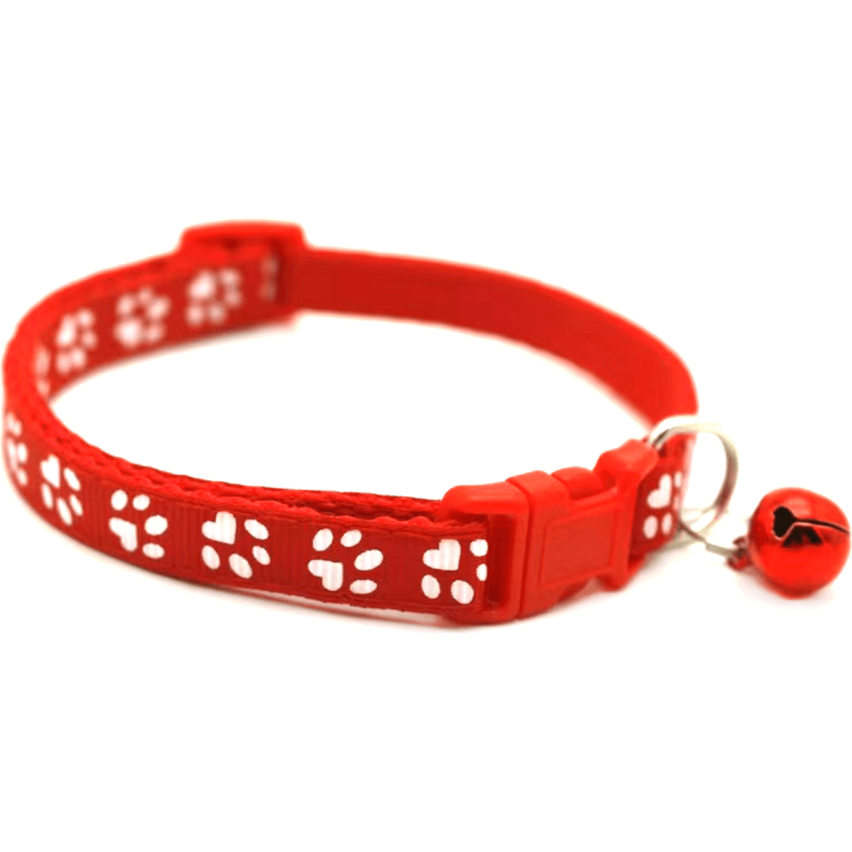 Cute Cat Printed Paws Collar with Bell Adjustable For Cats