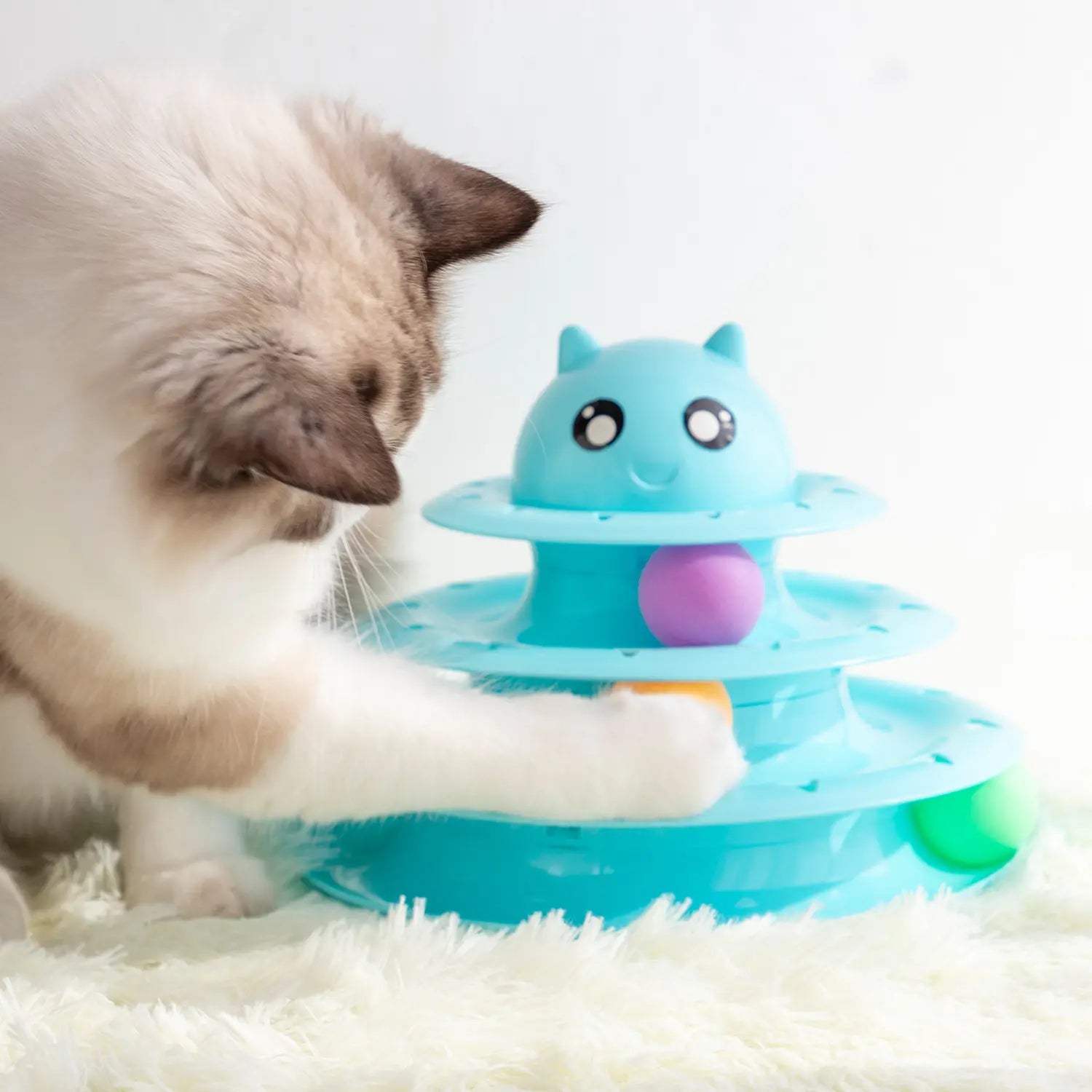 Tower Toy 3 Layer with head Interactive Toy For Cats