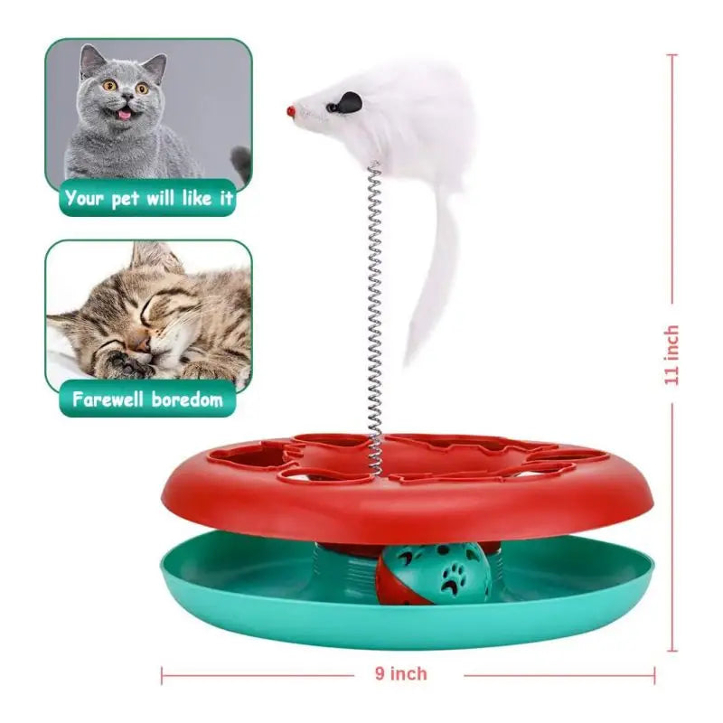 Interactive Kitten Toys Roller Tracks Cat Toys with Exercise Balls Teaser Mouse