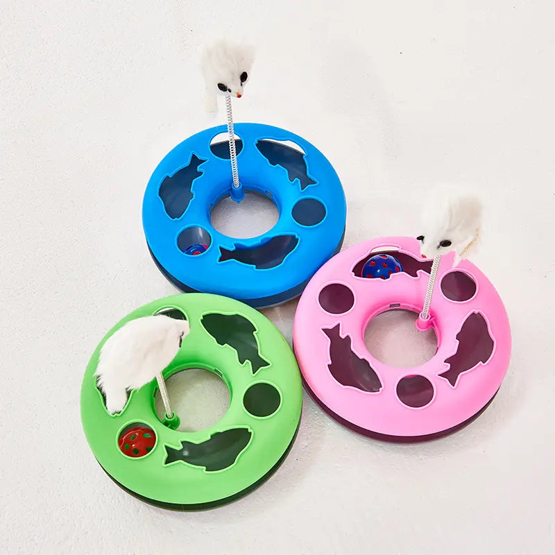 Interactive Kitten Toys Roller Tracks Cat Toys with Exercise Balls Teaser Mouse