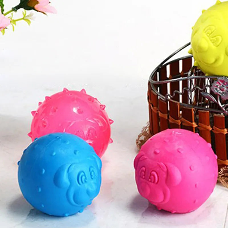 Dog Face Design Toy Ball Natural