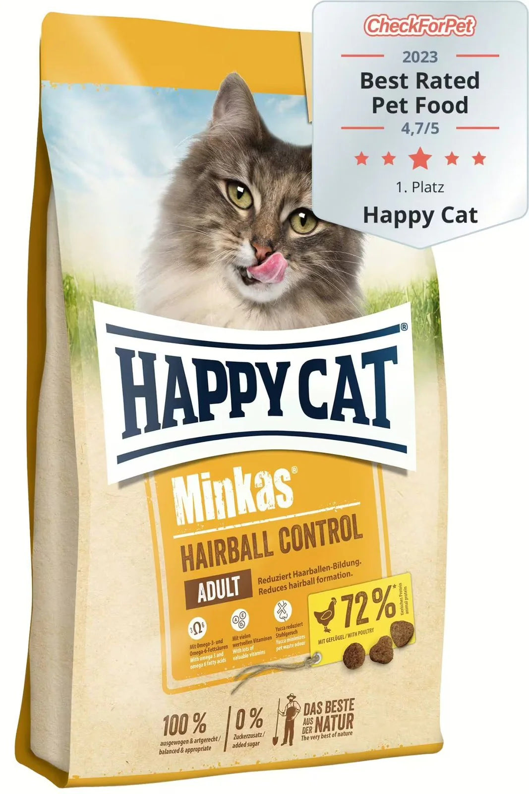 Happy Cat Adult Minkas Hairball Control Cat Food 1.5 Kg