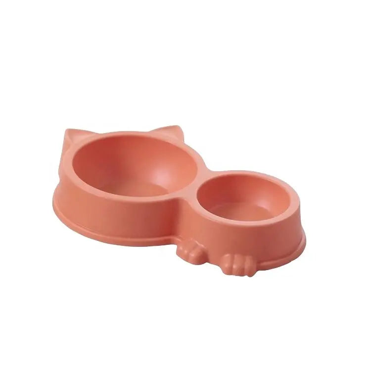 Popular Cat Head Shaped Double Bowl