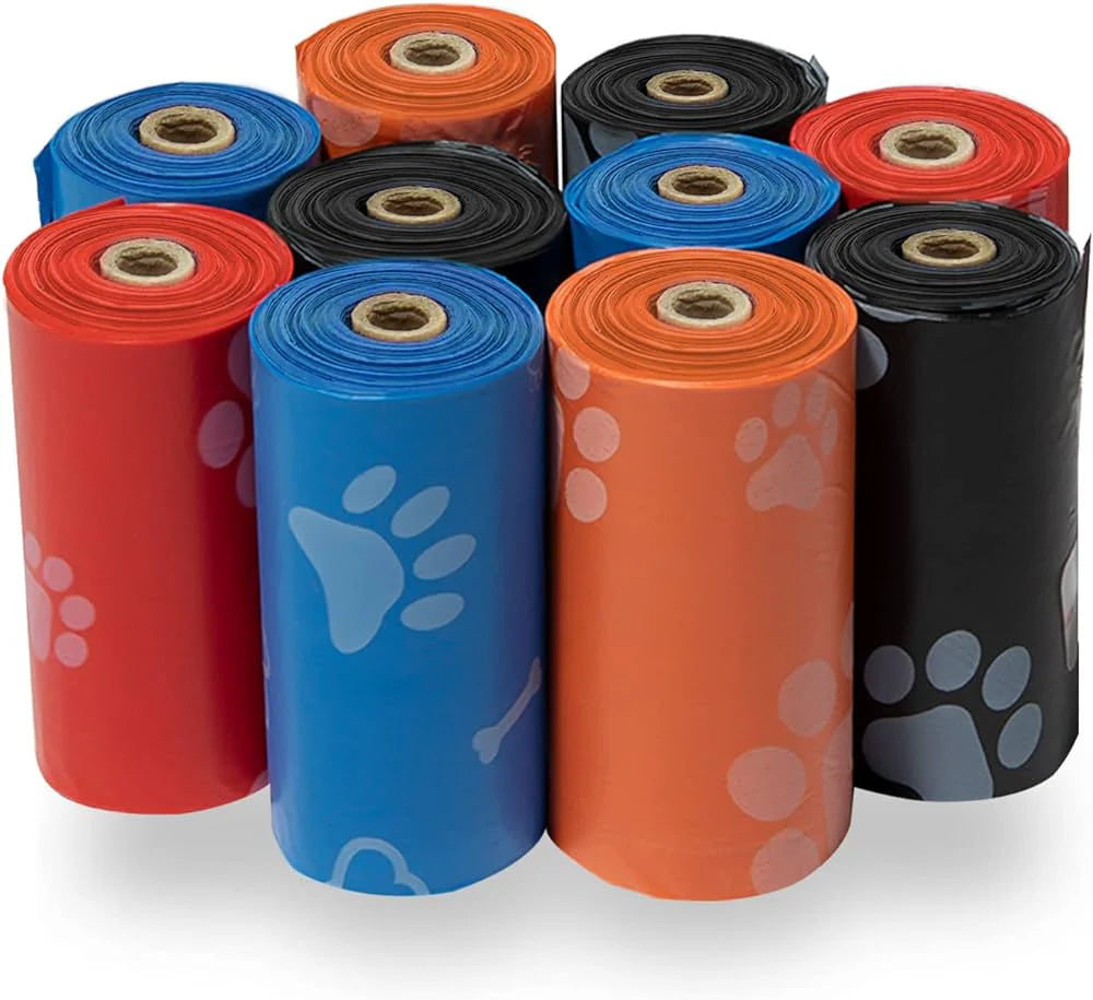 Leak Proof Poop Bags with Dispenser for Easy Cleaning Cats/Dogs (15 Bags per Roll)