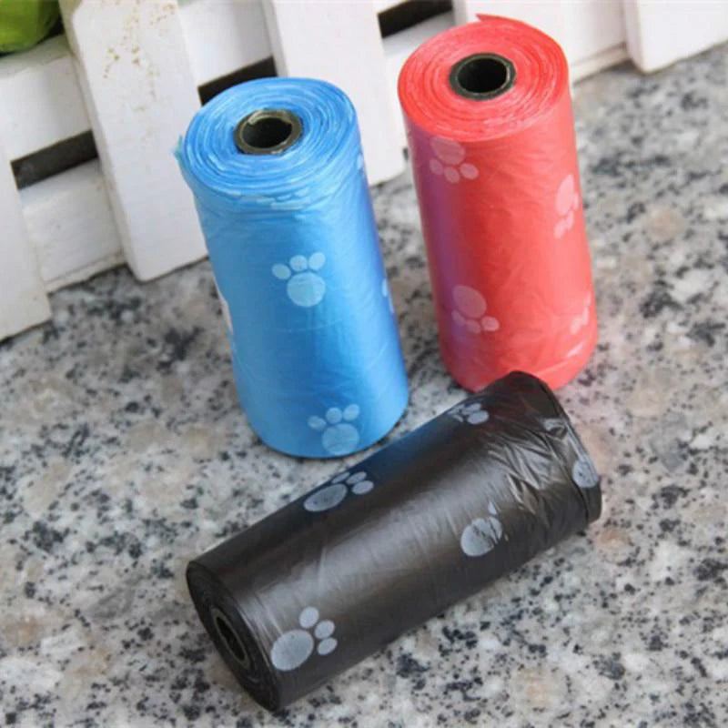 Leak Proof Poop Bags with Dispenser for Easy Cleaning Cats/Dogs (15 Bags per Roll)