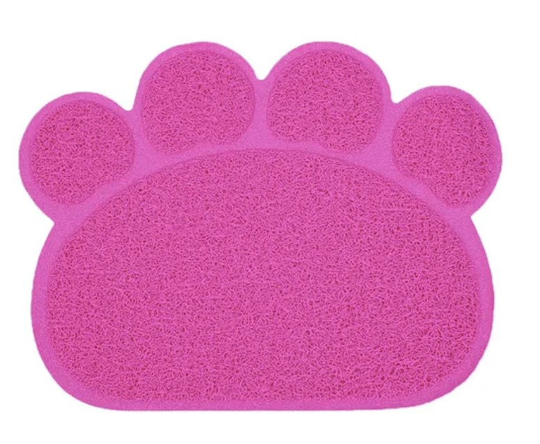 Non-Slip Paw Shaped Mat for Cat Litter Tray or Food Bowls (40cm*30cm)