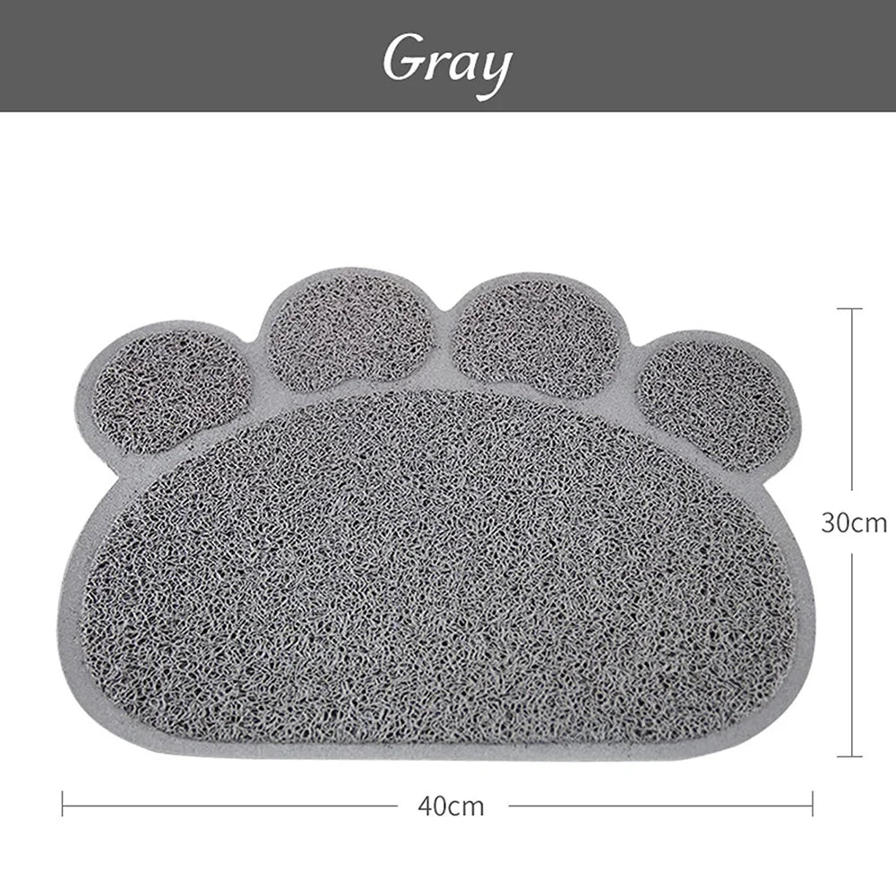 Non-Slip Paw Shaped Mat for Cat Litter Tray or Food Bowls (40cm*30cm)
