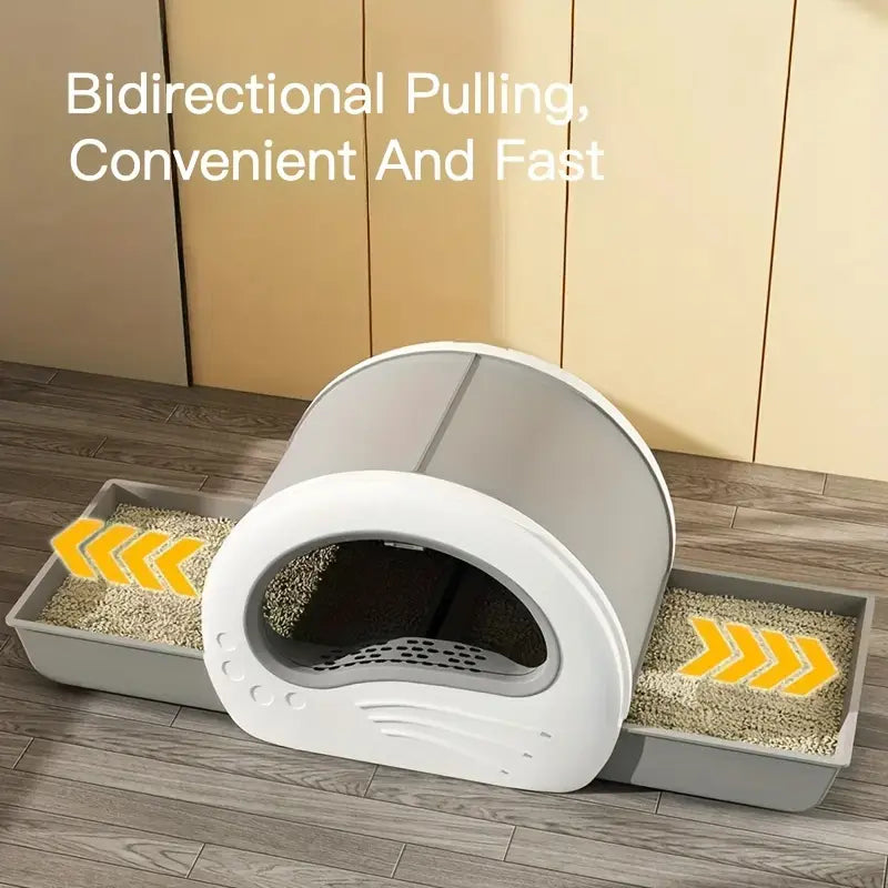 PawPalace Cat Litter Box with Sliding Tray