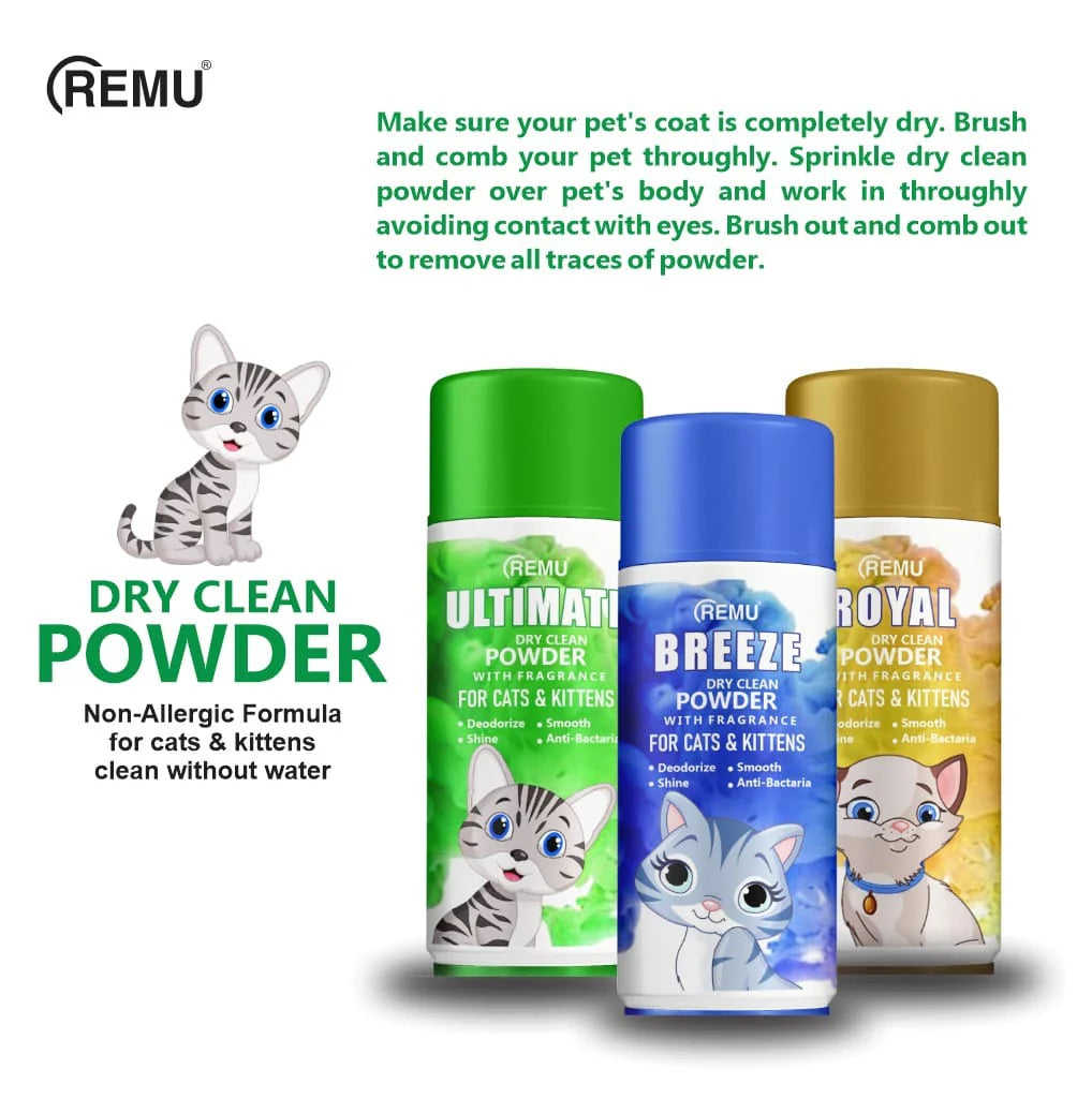 Remu Royal Cat Dry Powder Dry Bath