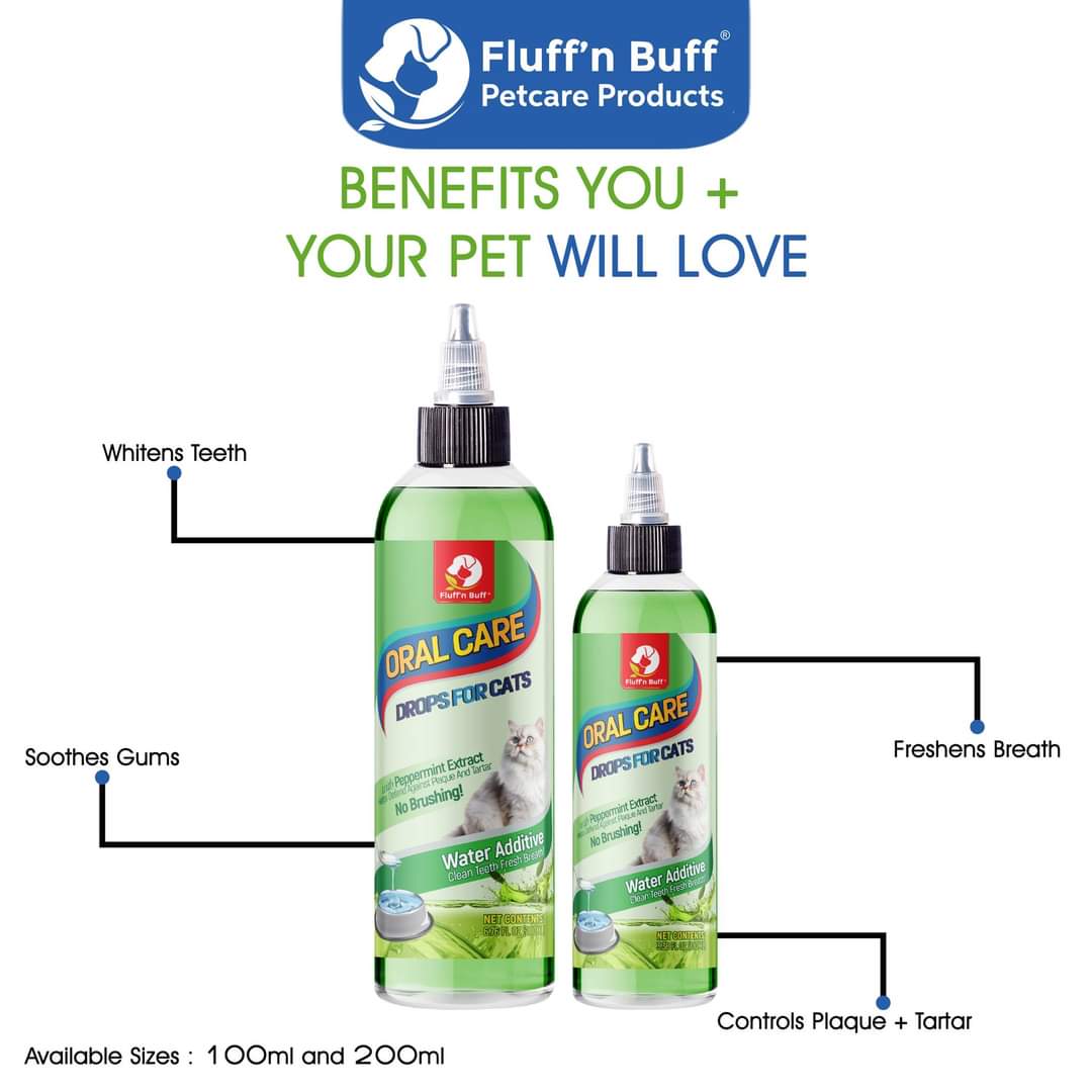 Fluff n Buff Water Additive Oral Care Drops For Cats And Kittens