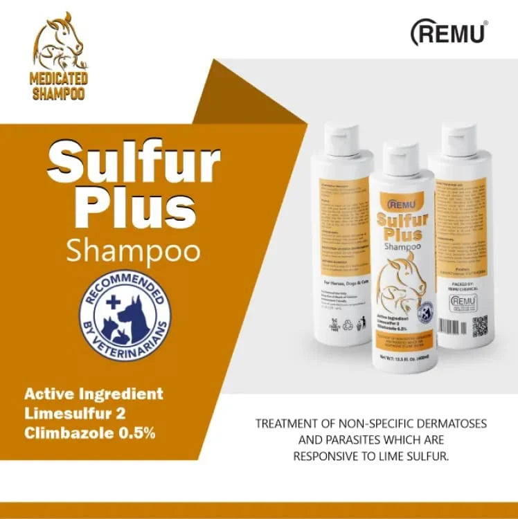 Remu - Sulfur Plus Medicated Shampoo For Cat & Dogs 400 ML