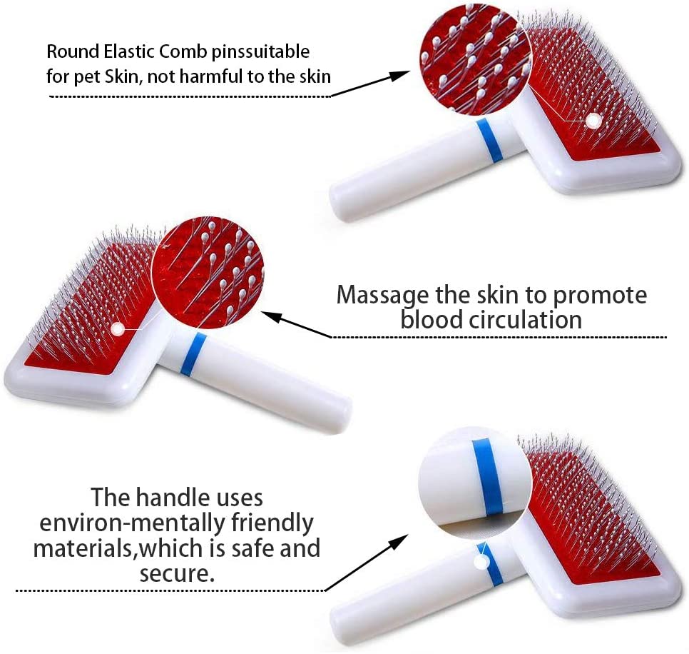 White Grooming Brush for Cats and Dogs