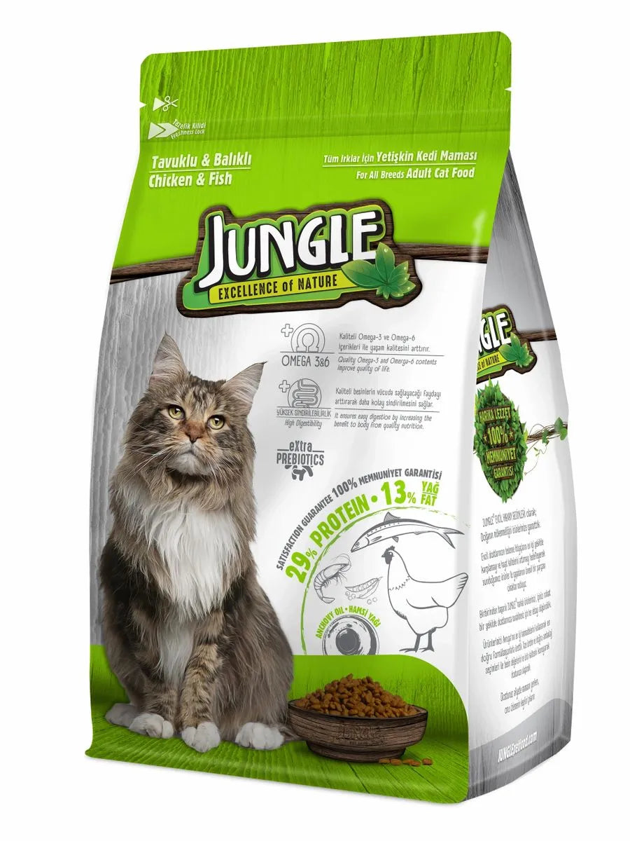 Jungle Adult Cat Food With Chicken and Fish 1.5 Kg